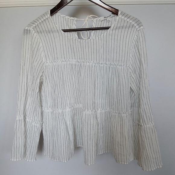 Madewell  Tiered Top in Haysboro Stripe. Size S - Picture 3 of 6